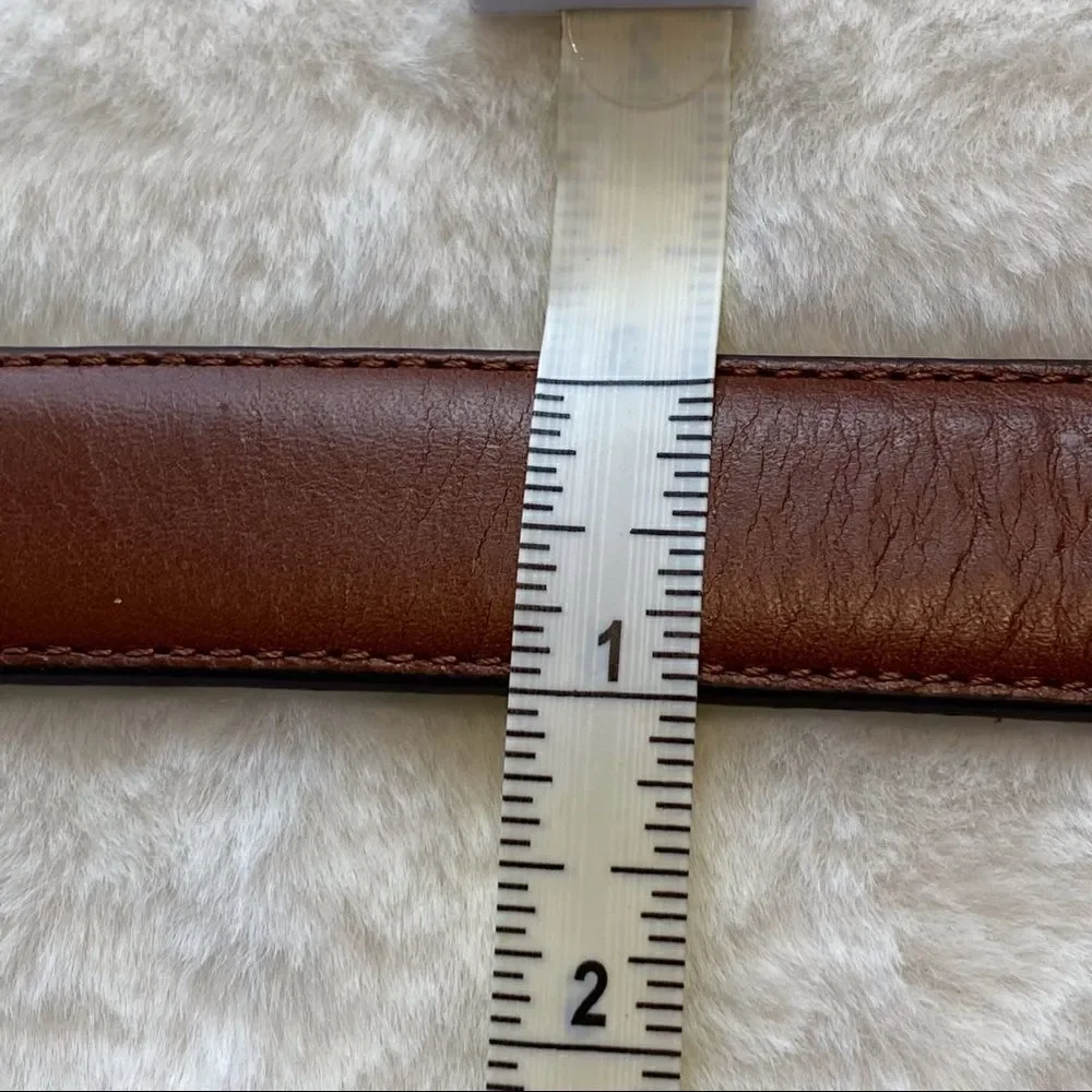 Tan Leather Belt With Silver Accents Size 44